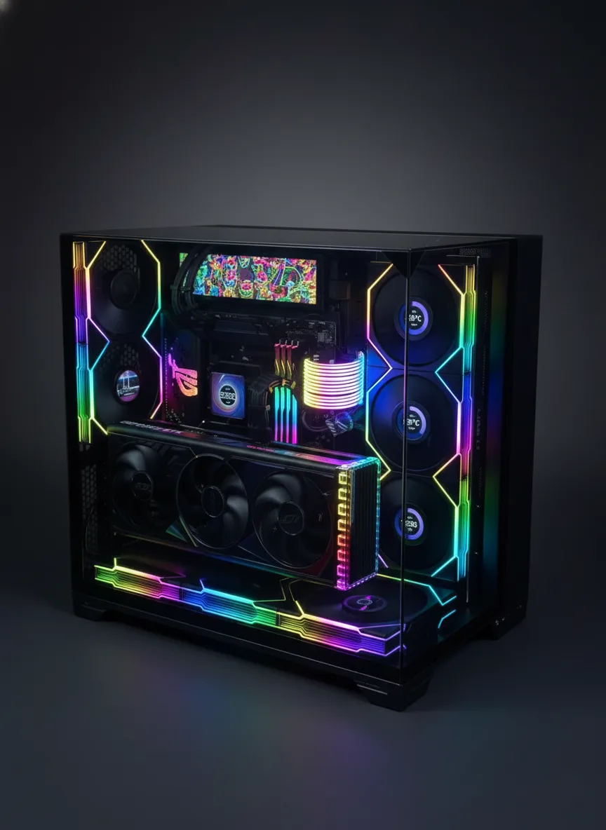 Black Phantom Ultimate AMD Ryzen 9 9950X / ASUS ROG STRIX X870-F / RTX 4090 / 64GB DDR5 / 4TB SSD / Lian Li O11 Vision Black