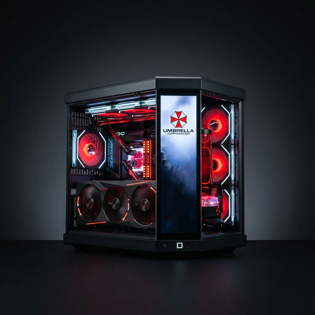 Umbrella Ryzen 7 9800X3D / RTX 5070 Ti AORUS / 64GB Dominator 6000 / 2TB WD Black 7400MB/s / HYTE Y70 Touch / Custom Liquid Cooling / Lian Li 1200W
