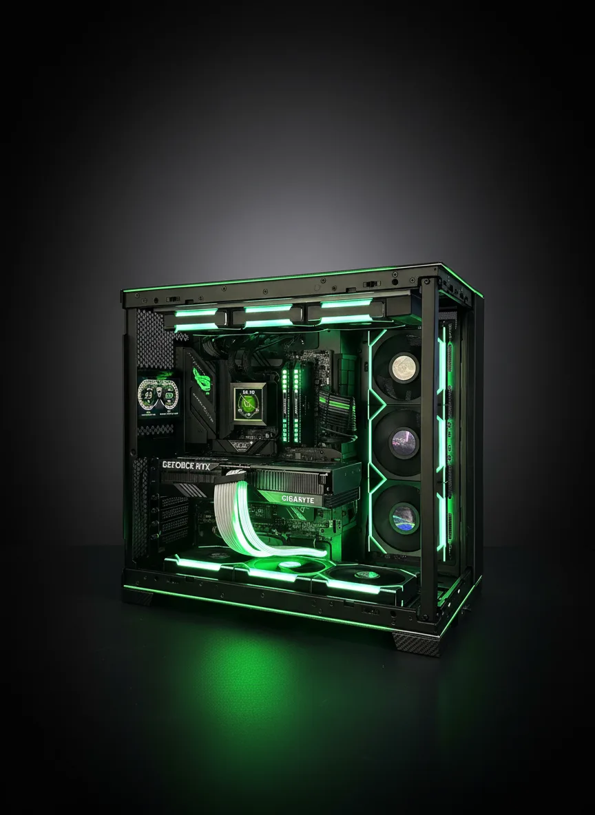 Lamborghini EvoForce Intel Core Ultra 7 265F / RTX 5070 Ti / 32GB DDR5 / 2TB SSD / B850 ROG Gaming / 1000W / Lian Li HydroShift LCD / Lian Li EVO RGB Lamborghini Edition