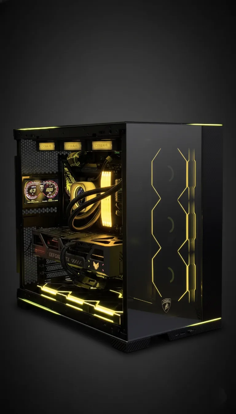 LAMBORGHINI GT-X Intel Core Ultra 9 285K / ASUS ROG STRIX Z890 / RTX 5090 ASUS TUF / 64GB DDR5 / 4TB SSD / 1600W / Liquid Cooling / Lian Li Automobili Lamborghini Edition