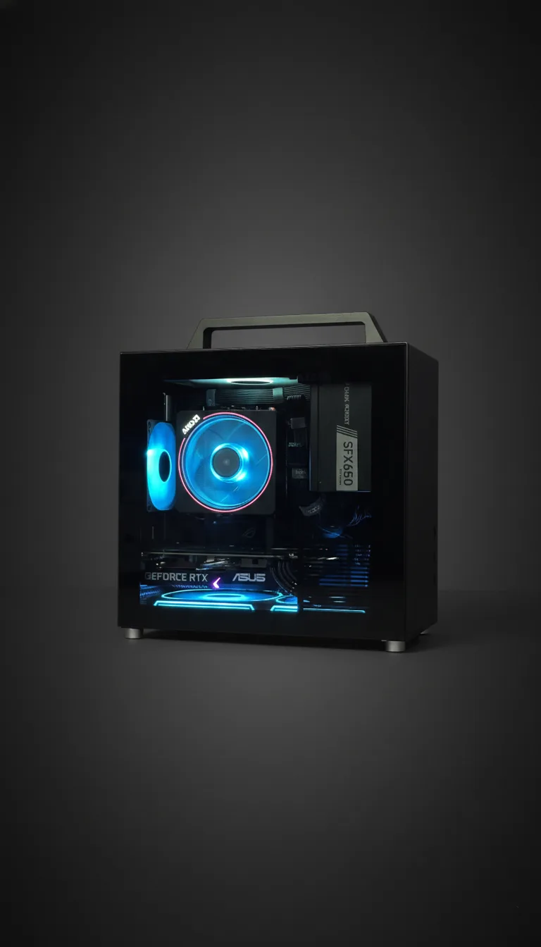 Jonsbo T8 Handle Build AMD Ryzen 7 5800 / RTX 3050 ASUS Dual 8GB / 32GB DDR4 / 1TB SSD / B450I ASUS ROG / 650W SFX Bronze / Jonsbo T8 Handle