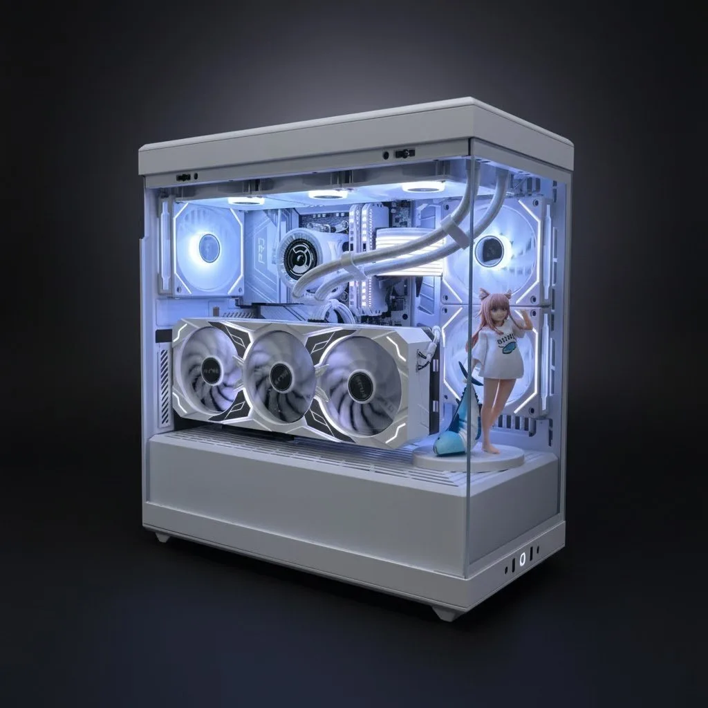 White Phantom Elite - Hyte40 / Ryzen 9-7900 / RTX 5080 / 64GB DDR5 / 2TB SSD Мощь. Элегантность. Совершенство в белом.
