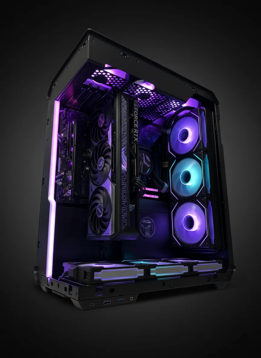 SSUPD Xhuttle Black AMD Ryzen 7 7800X3D / RTX 5070 ROG Strix Gaming / 32GB DDR5 / 2TB SSD / B850 ASRock Riptide WiFi